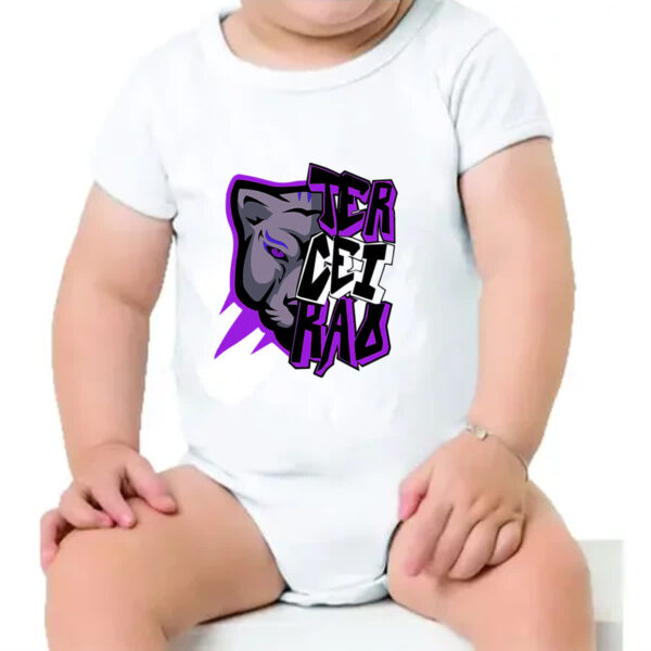 Body infantil Terceirao Pantera rosto - Imagem 4