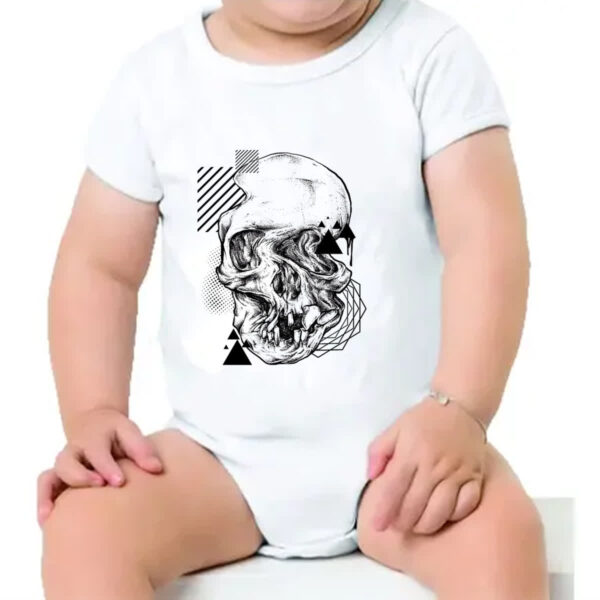 Body infantil Geometric Skull Caveira - Imagem 4