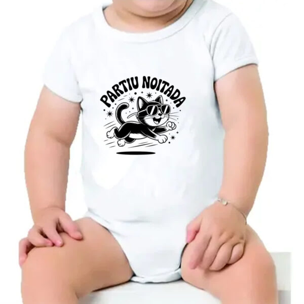 Body infantil Partiu Noitada Gato - Imagem 4