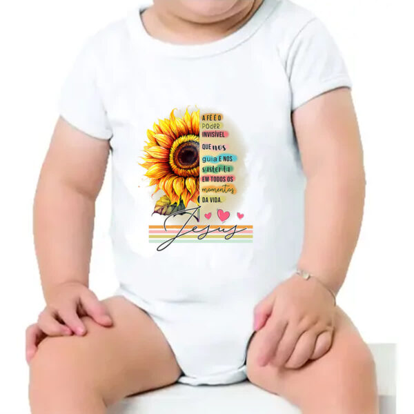 Body infantil Gospel Girassol a Fe - Imagem 4