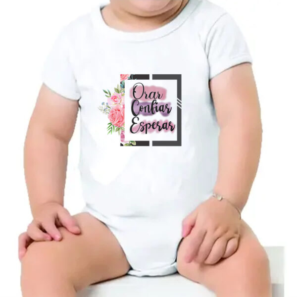 Body infantil Gospel Orar Confiar Esperar - Imagem 4