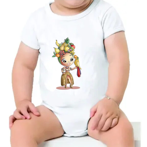 Body infantil Carmen Miranda Arara Caricatura - Imagem 4