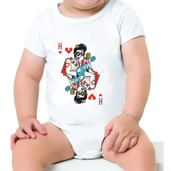 Body infantil Baralho Rei Elvis - Imagem 4