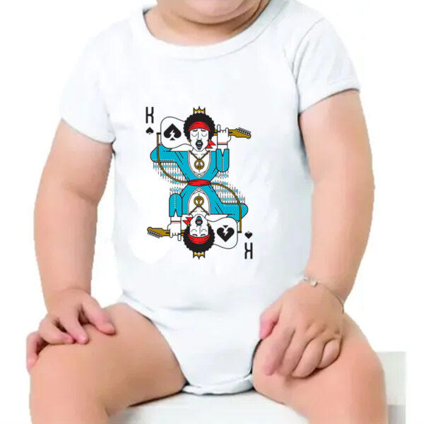 Body infantil Baralho Rei Jimi Hendrix - Imagem 4