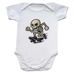 Body infantil Caveira Halloween de Skate