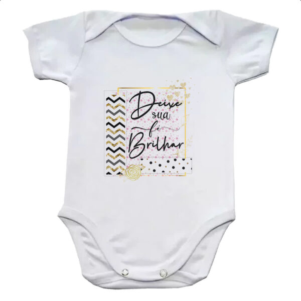 Body infantil Gospel Deixe a fe brilhar