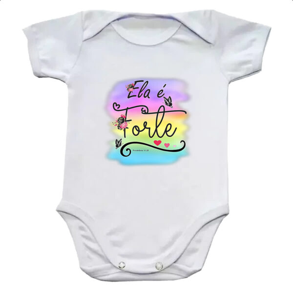 Body infantil Gospel Ela e forte