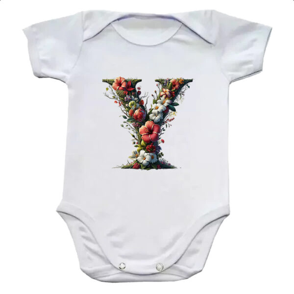 Body infantil Alfabeto Floral Letra Y