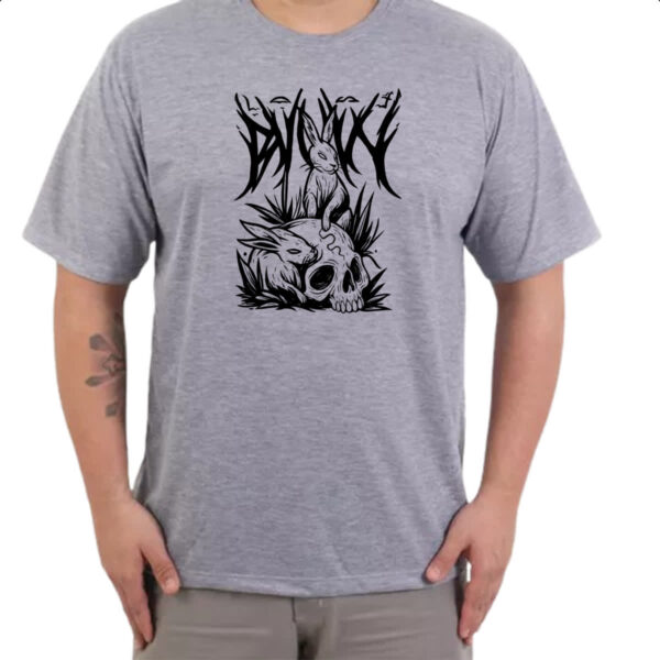 Camiseta Cinza Coelho Negro Dark Rabbit - Imagem 3