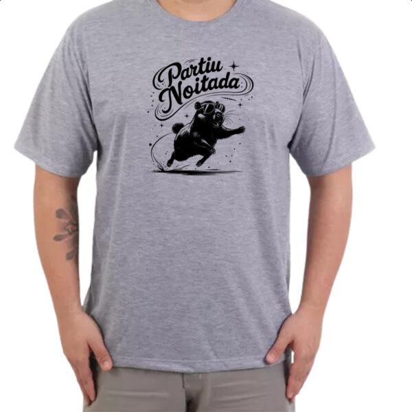 Camiseta Cinza Partiu Noitada Capivara - Imagem 3