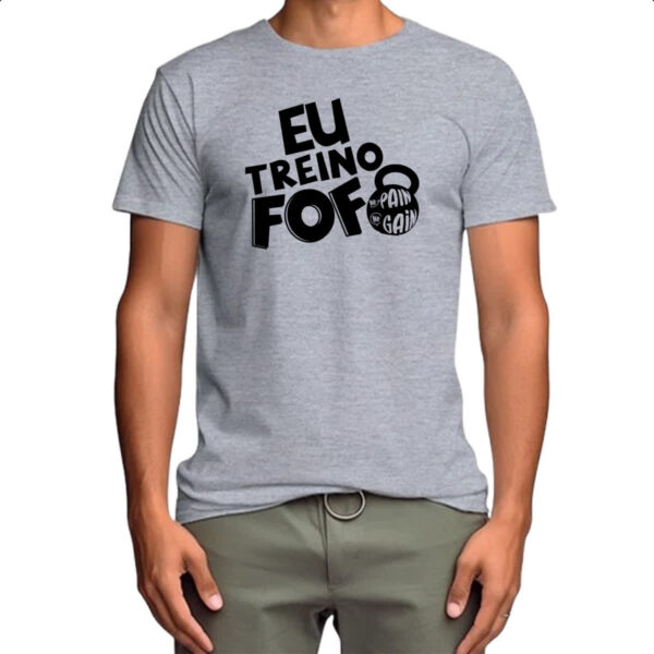 Camiseta Cinza Eu treino fofo - Imagem 4