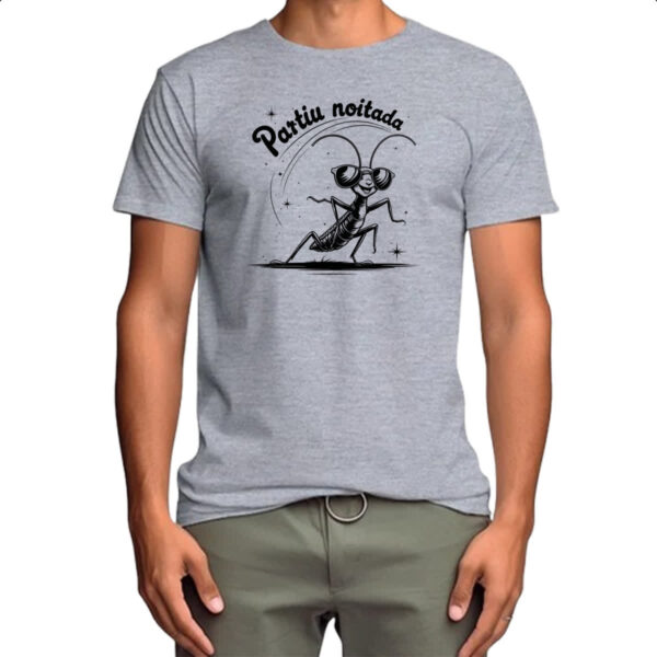 Camiseta Cinza Partiu Noitada Grilo - Imagem 4