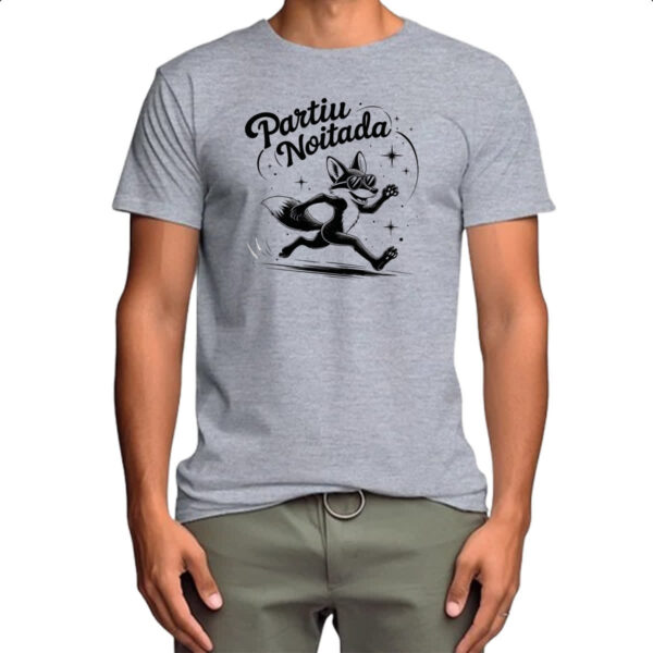 Camiseta Cinza Partiu Noitada Raposa - Imagem 4