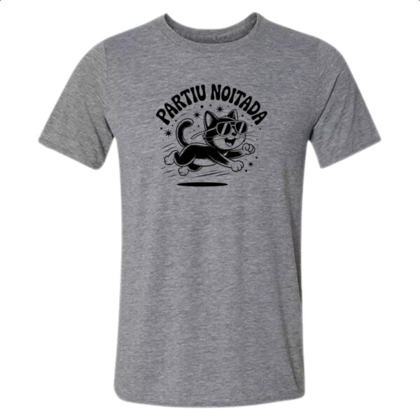 Camiseta Cinza Partiu Noitada Gato