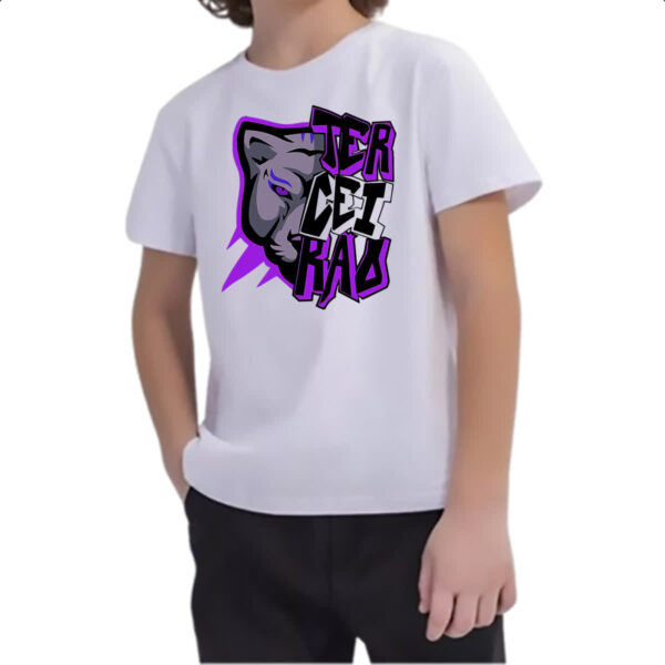 Camiseta Infanto Juvenil Terceirao Pantera rosto - Imagem 2