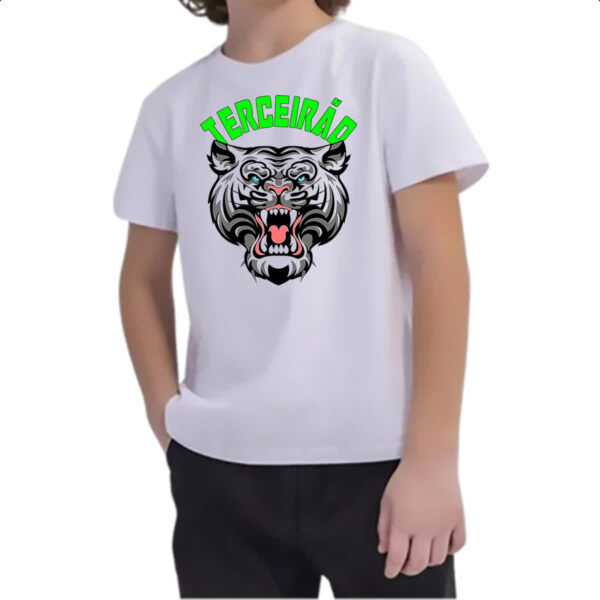 Camiseta Infanto Juvenil Terceirao Tigre rugindo - Imagem 2