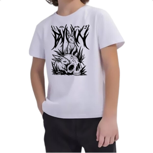 Camiseta Infanto Juvenil Coelho Negro Dark Rabbit - Imagem 2