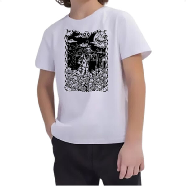 Camiseta Infanto Juvenil O Espantalho Black White Arte - Imagem 2
