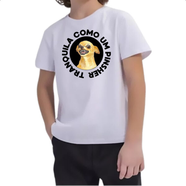 Camiseta Infanto Juvenil Tranquila como um pinsher - Imagem 2