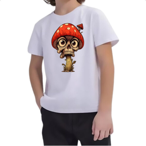 Camiseta Infanto Juvenil Cogumelo Skull - Imagem 2