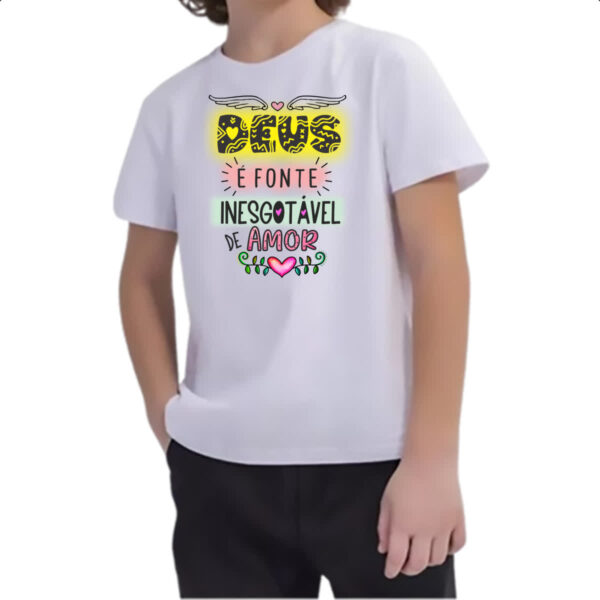 Camiseta Infanto Juvenil Gospel Fonte inesgotavel - Imagem 2