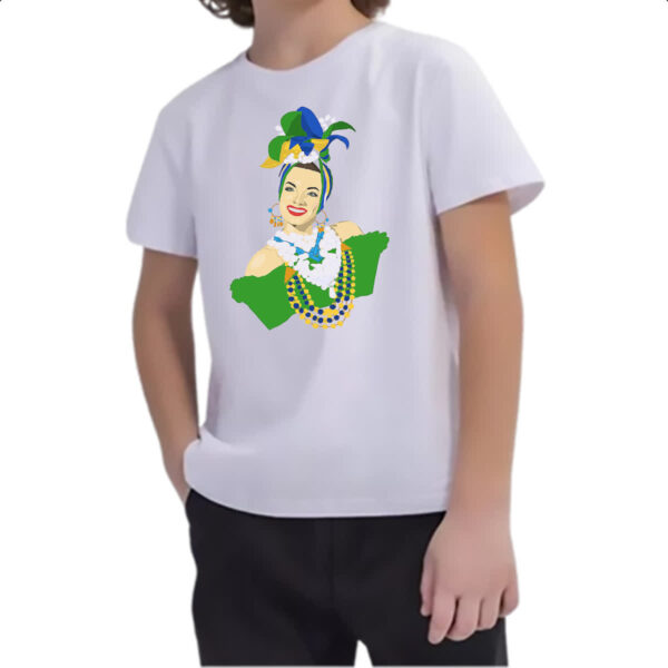 Camiseta Infanto Juvenil Carmen Miranda Ilustracao - Imagem 2