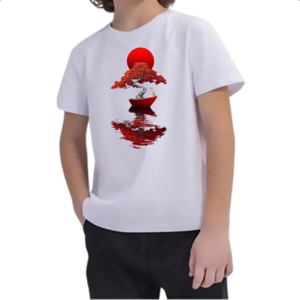 Camiseta Infanto Juvenil Bonsai Barco Japan Arte - Imagem 2