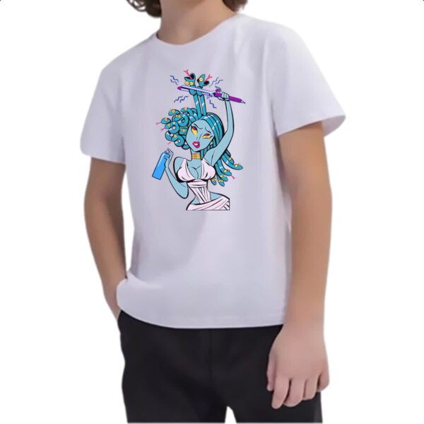 Camiseta Infanto Juvenil Medusa fazendo Chapinha - Imagem 2