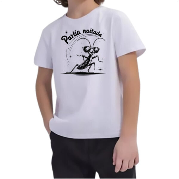 Camiseta Infanto Juvenil Partiu Noitada Grilo - Imagem 2