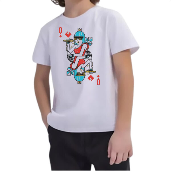 Camiseta Infanto Juvenil Baralho Rainha Lady Gaga - Imagem 2