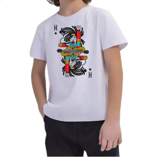 Camiseta Infanto Juvenil Baralho Rei Bob Marley - Imagem 2