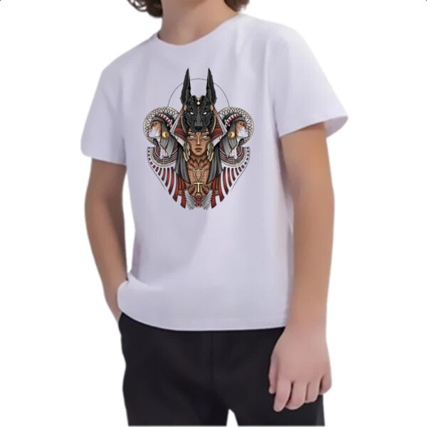 Camiseta Infanto Juvenil Anubis Ankh Escaravelho - Imagem 2
