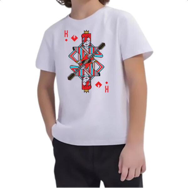 Camiseta Infanto Juvenil Baralho Rei David Bowie - Imagem 2