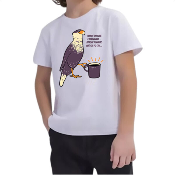 Camiseta Infanto Juvenil Carcara Cafe Trabalho - Imagem 2
