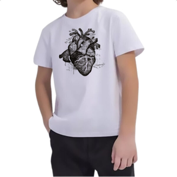 Camiseta Infanto Juvenil Coracao Restless Heart - Imagem 2