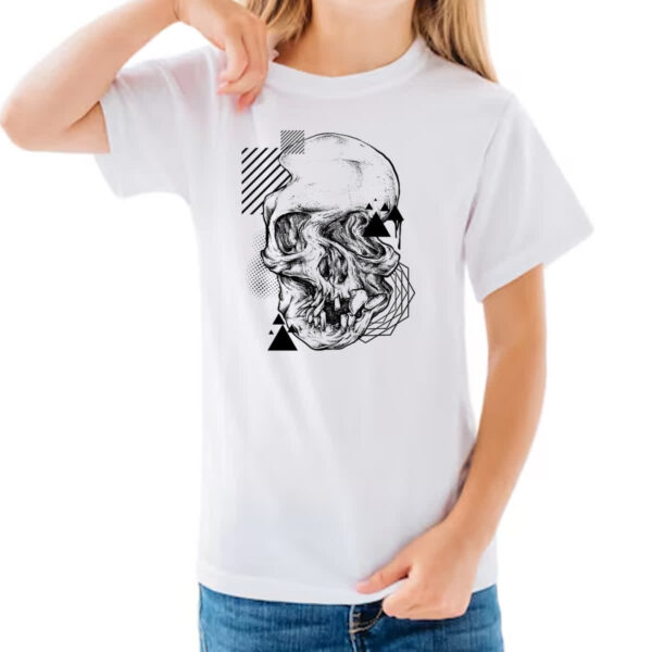 Camiseta Infanto Juvenil Geometric Skull Caveira - Imagem 3