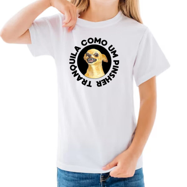 Camiseta Infanto Juvenil Tranquila como um pinsher - Imagem 3