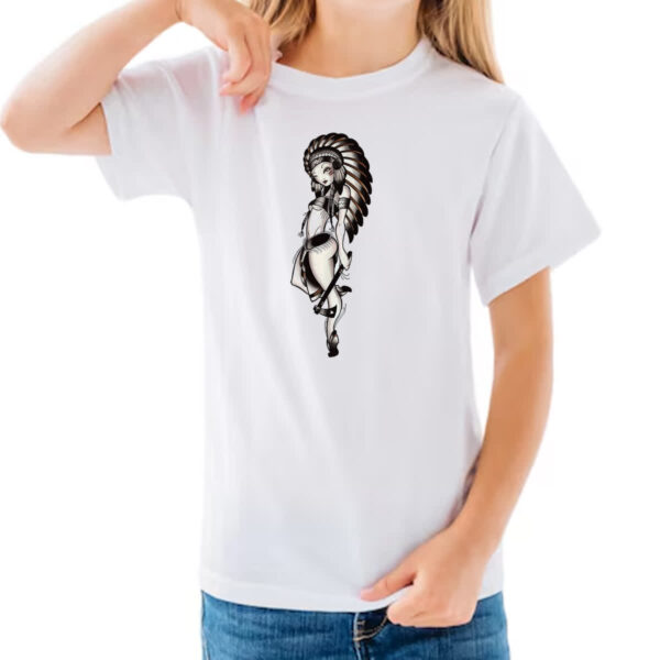 Camiseta Infanto Juvenil India Nativa Americada - Imagem 3