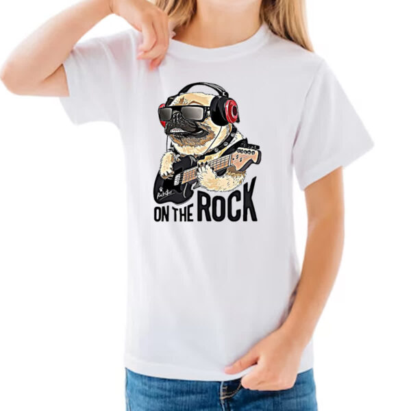 Camiseta Infanto Juvenil Pug on the Rock - Imagem 3
