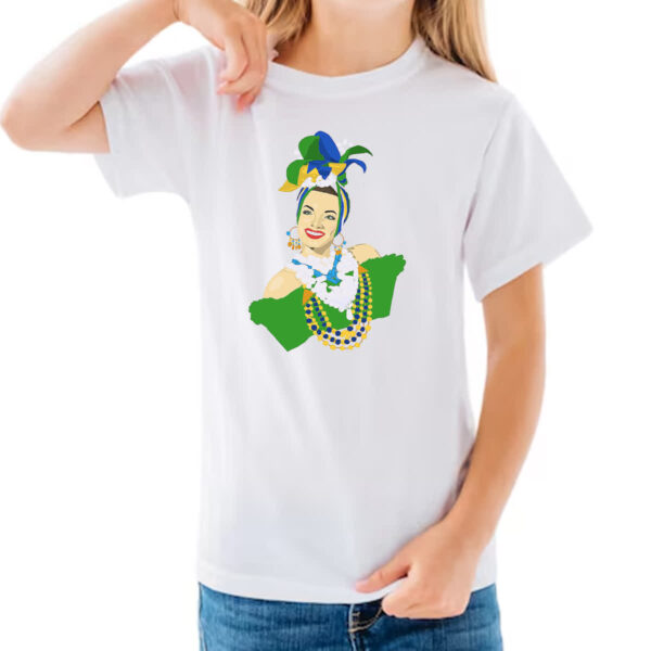 Camiseta Infanto Juvenil Carmen Miranda Ilustracao - Imagem 3