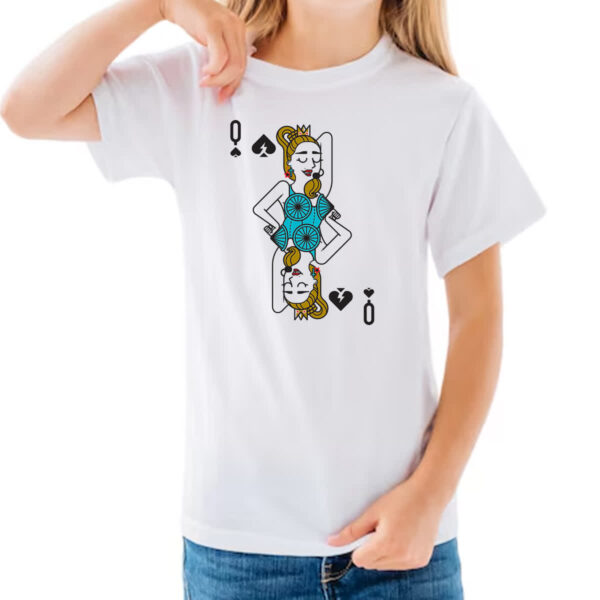 Camiseta Infanto Juvenil Baralho Rainha Madonna - Imagem 3