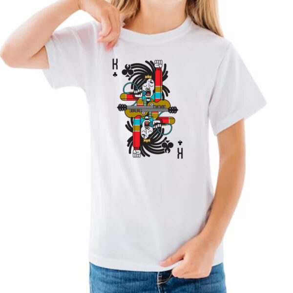 Camiseta Infanto Juvenil Baralho Rei Bob Marley - Imagem 3