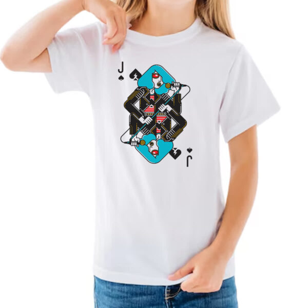 Camiseta Infanto Juvenil Baralho Valete Joey Ramone - Imagem 3
