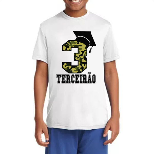 Camiseta Infanto Juvenil Terceirao Camuflagem 3 com capelo - Imagem 4