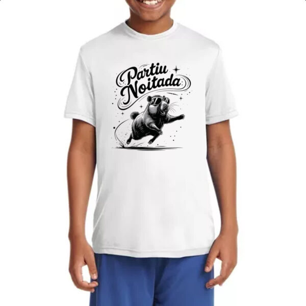 Camiseta Infanto Juvenil Partiu Noitada Capivara - Imagem 4