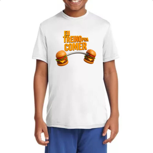 Camiseta Infanto Juvenil Eu treino pra comer - Imagem 4