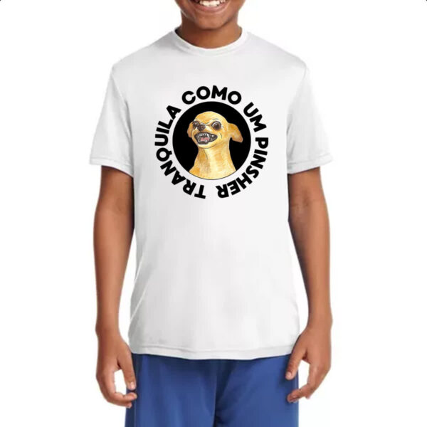 Camiseta Infanto Juvenil Tranquila como um pinsher - Imagem 4