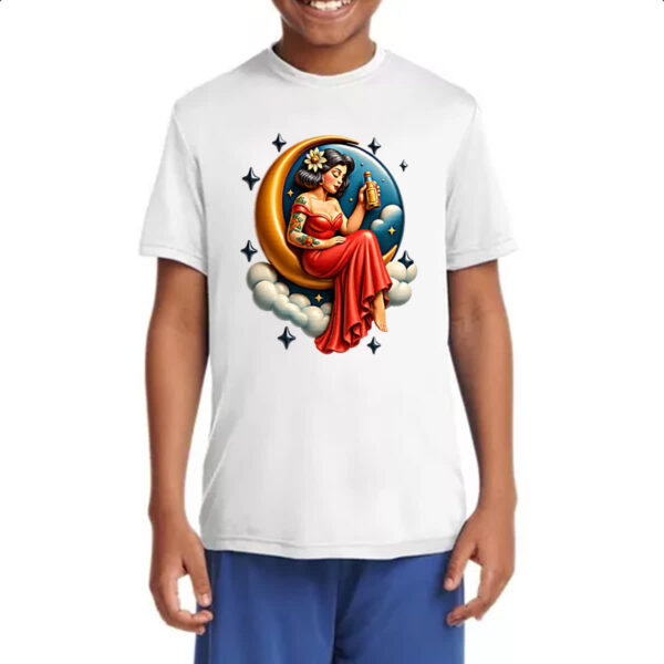 Camiseta Infanto Juvenil Diva na Lua tomando uma - Imagem 4