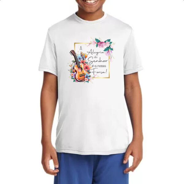 Camiseta Infanto Juvenil Gospel Alegria nossa forca - Imagem 4