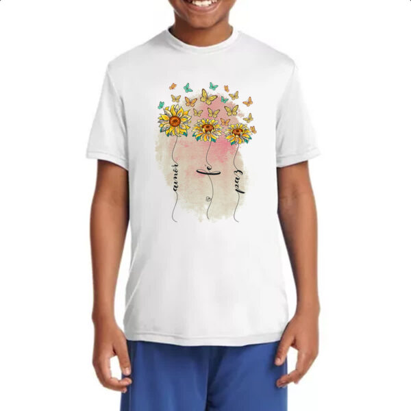 Camiseta Infanto Juvenil Gospel Amor Fe Paz - Imagem 4